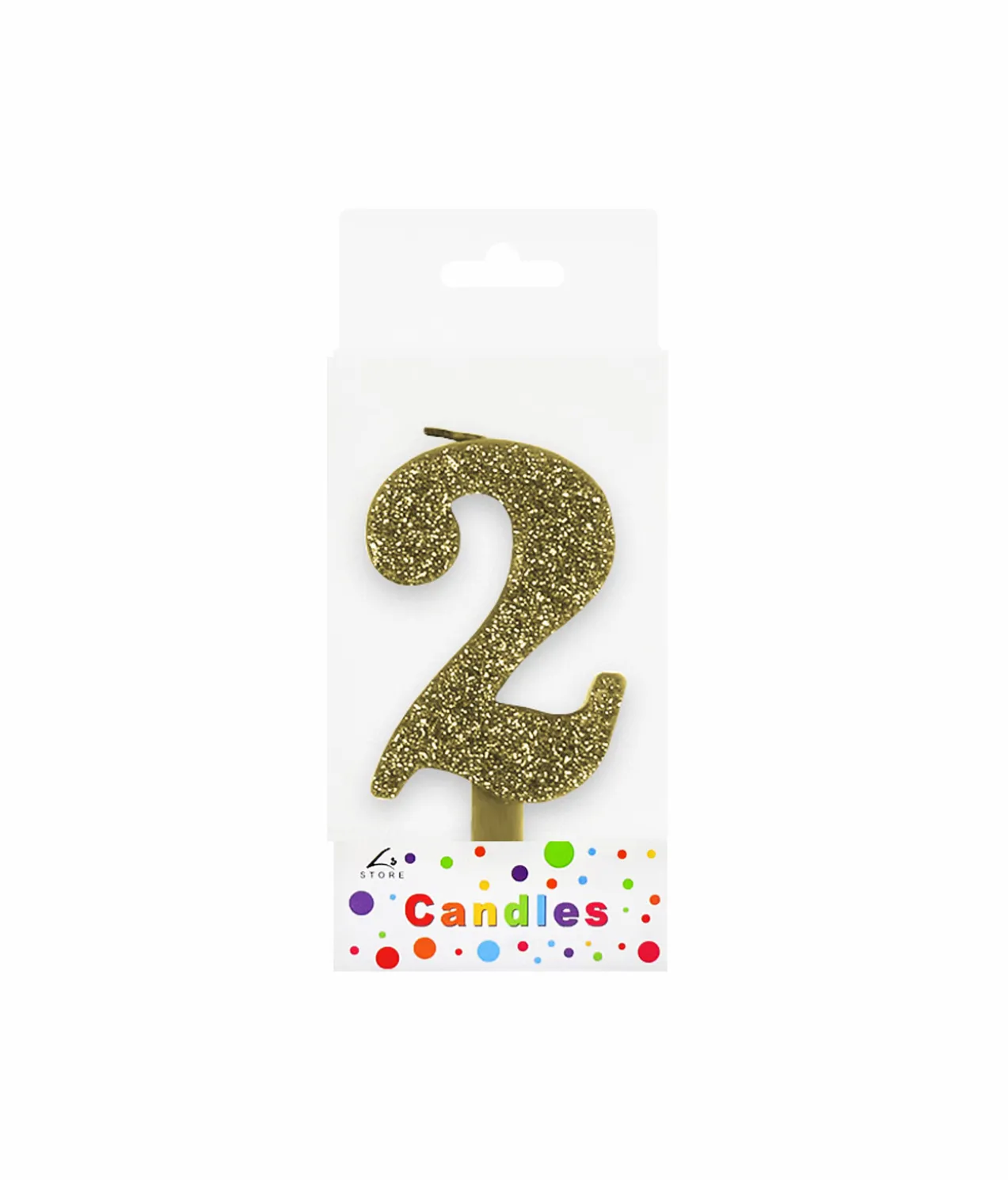 Glitter Gold Number Candle 2