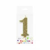 Glitter Gold Number Candle 1