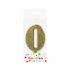 Glitter Gold Number Candle 0
