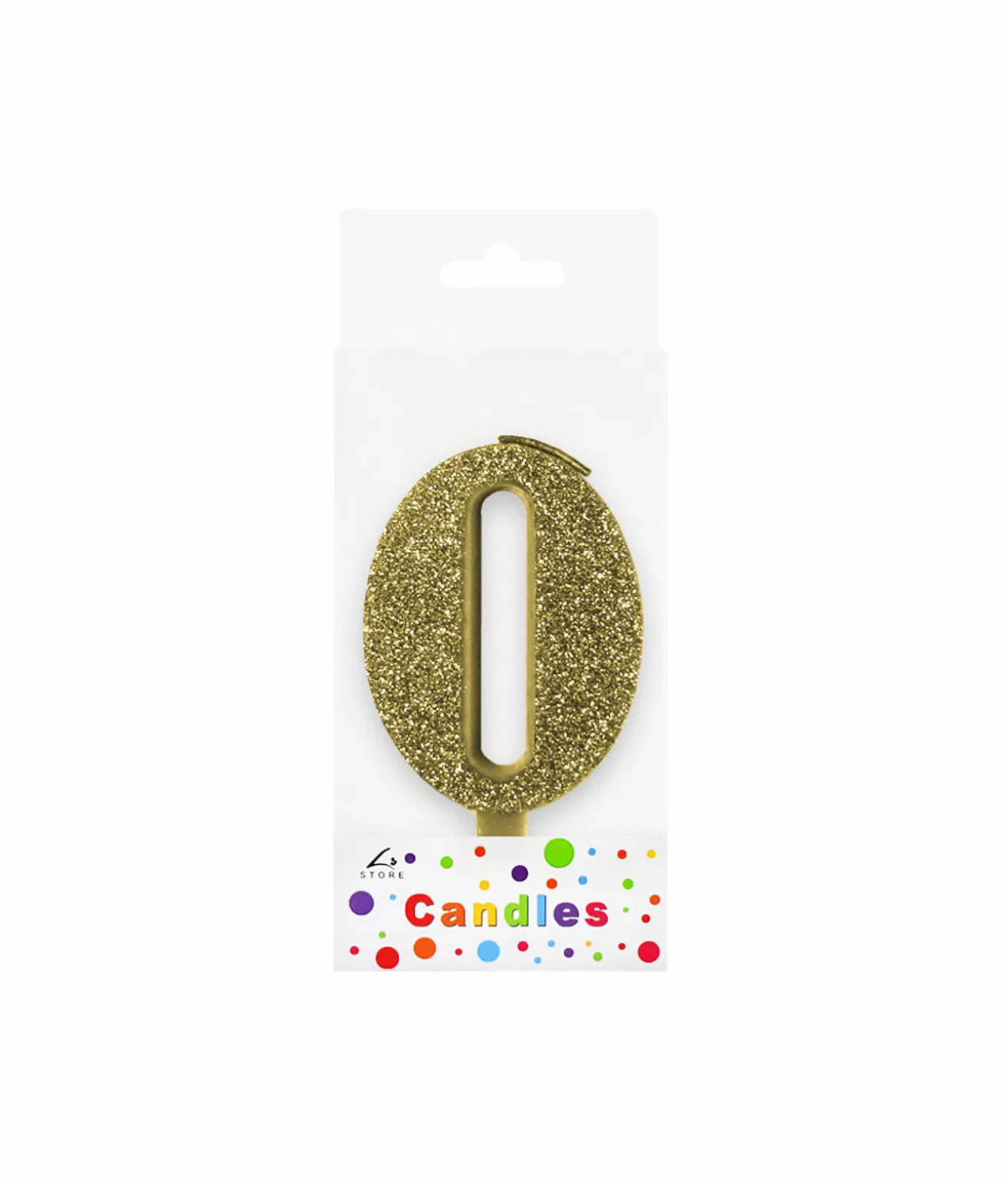 Glitter Gold Number Candle 0