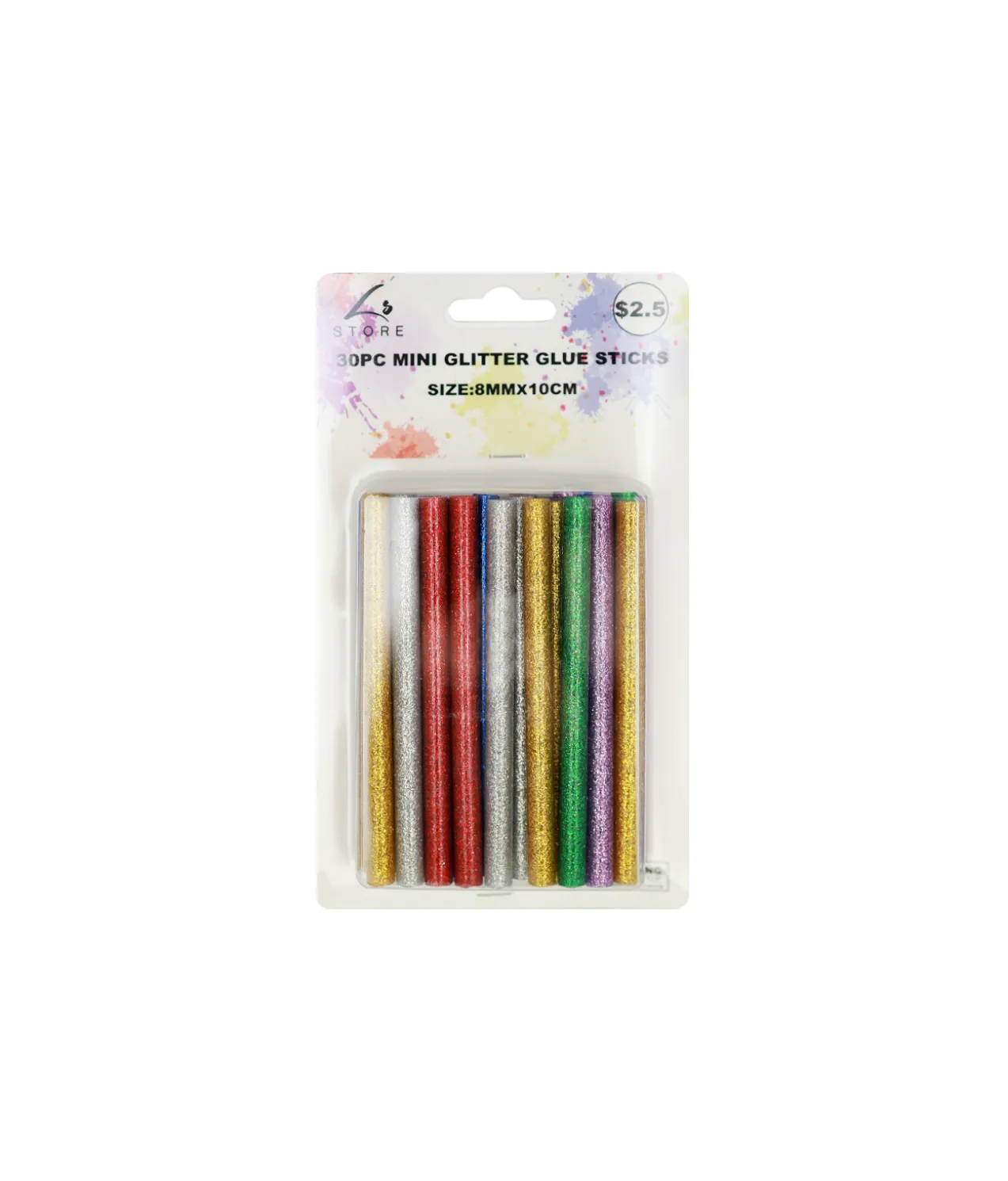 Glitter Hot Glue Sticks 8mmx10cm 30pk