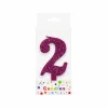 Glitter Magenta Number Candle 2