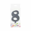 Glitter Silver Number Candle 8