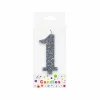 Glitter Silver Number Candle 1