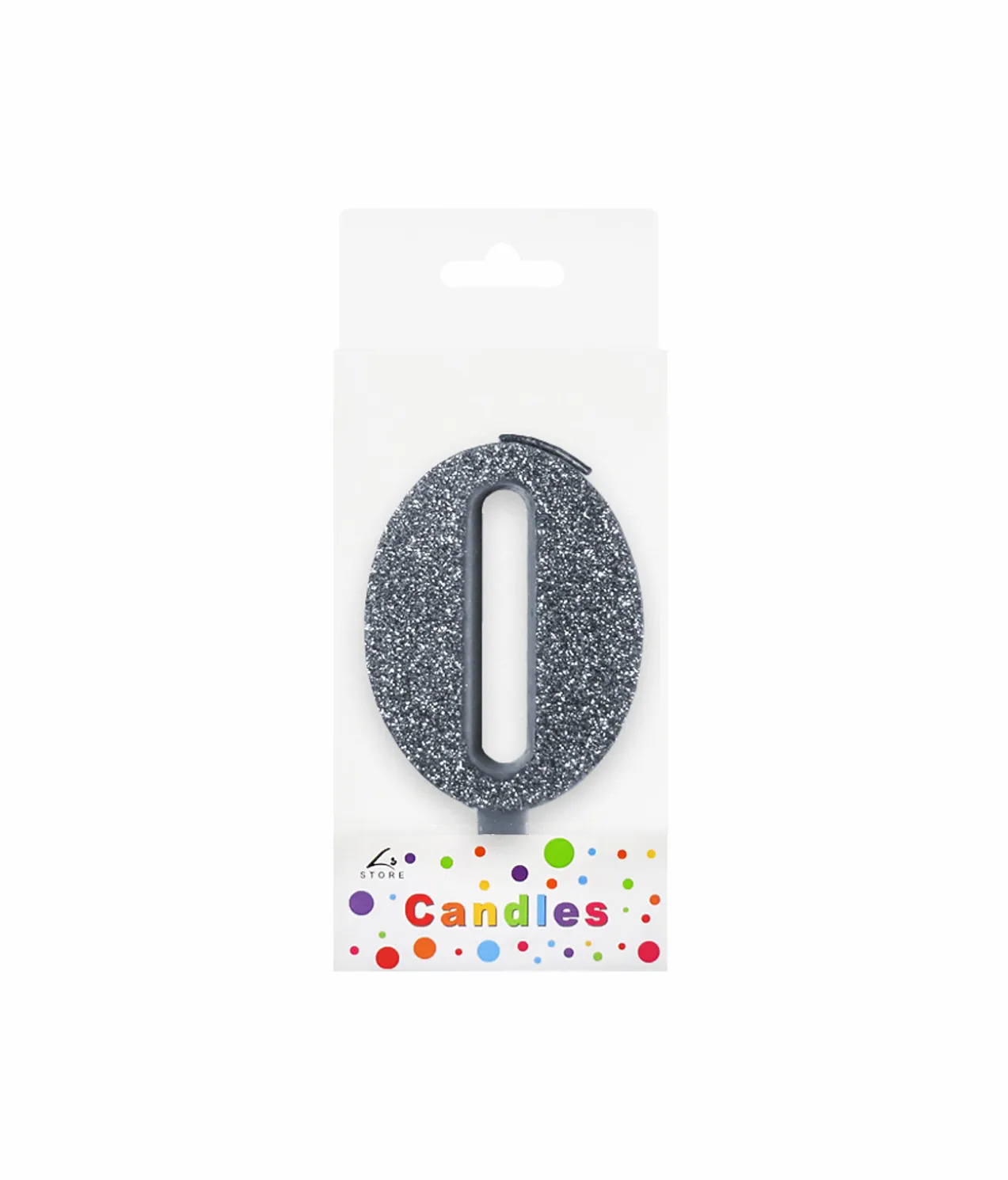 Glitter Silver Number Candle 0