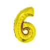 Gold Air Fill Number 6 Balloon