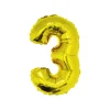 Gold Air Fill Number 3 Balloon