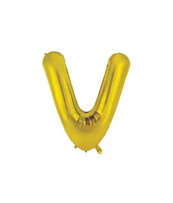 Gold Alphabet Foil Balloon Letter V