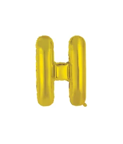 Gold Alphabet Foil Balloon Letter H