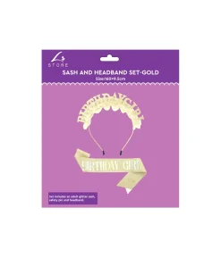 Gold Birthday Girl Set 2pk
