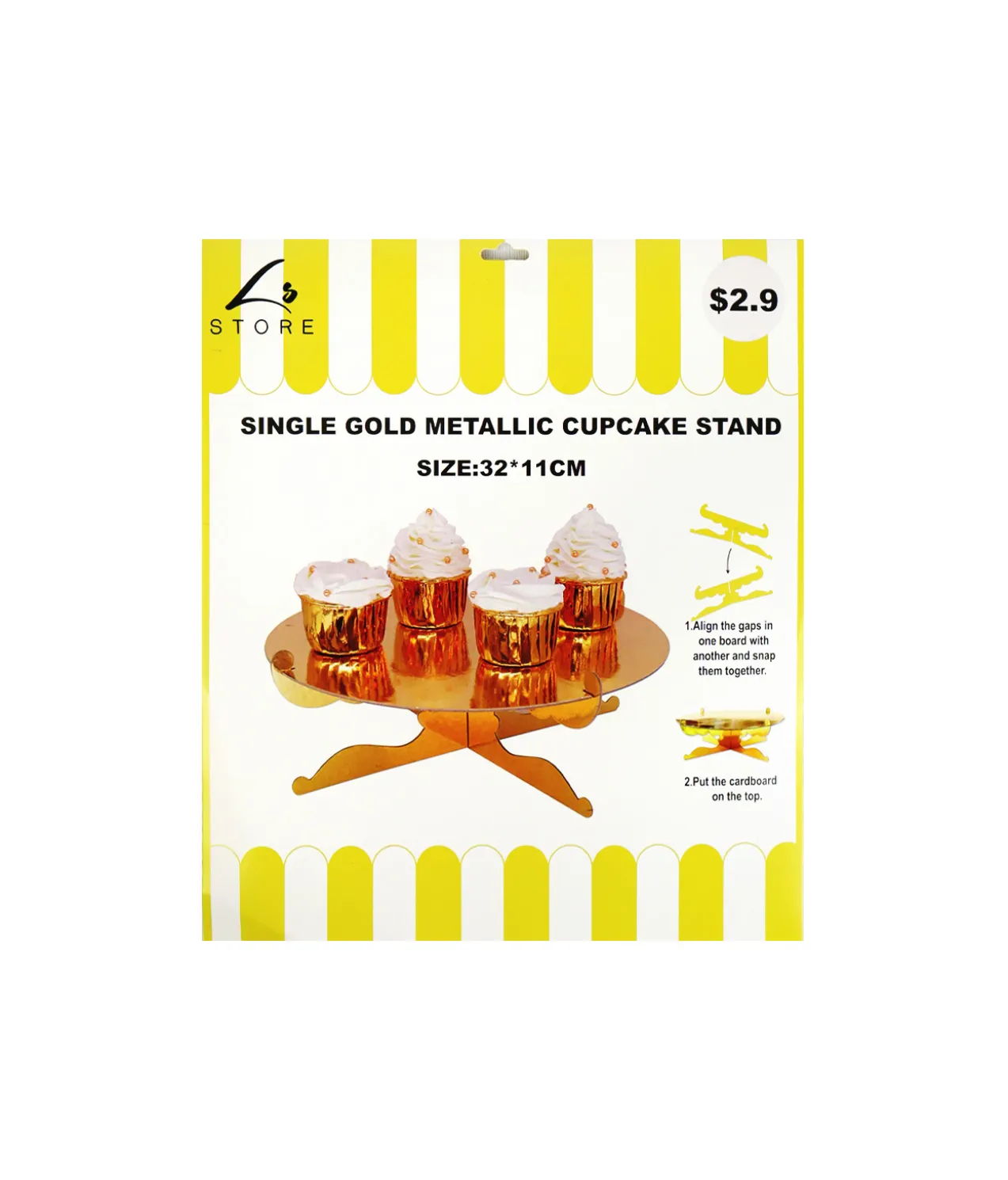 Gold Cupcake Single Tier Stand