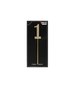 Gold Diamond Cake Topper Number 1