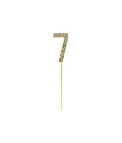 Gold Diamond Cake Topper Number 7