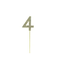 Gold Diamond Cake Topper Number 4