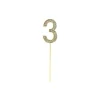 Gold Diamond Cake Topper Number 3