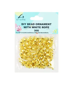 Gold DIY Bead Ornament With White Rope 30g
