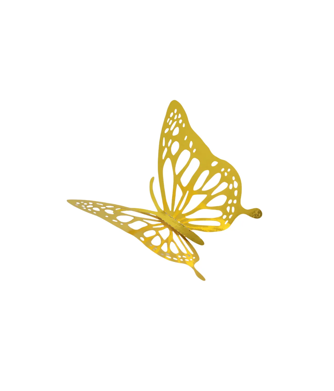 Gold 3D Paper Butterfly with Glue 12pc