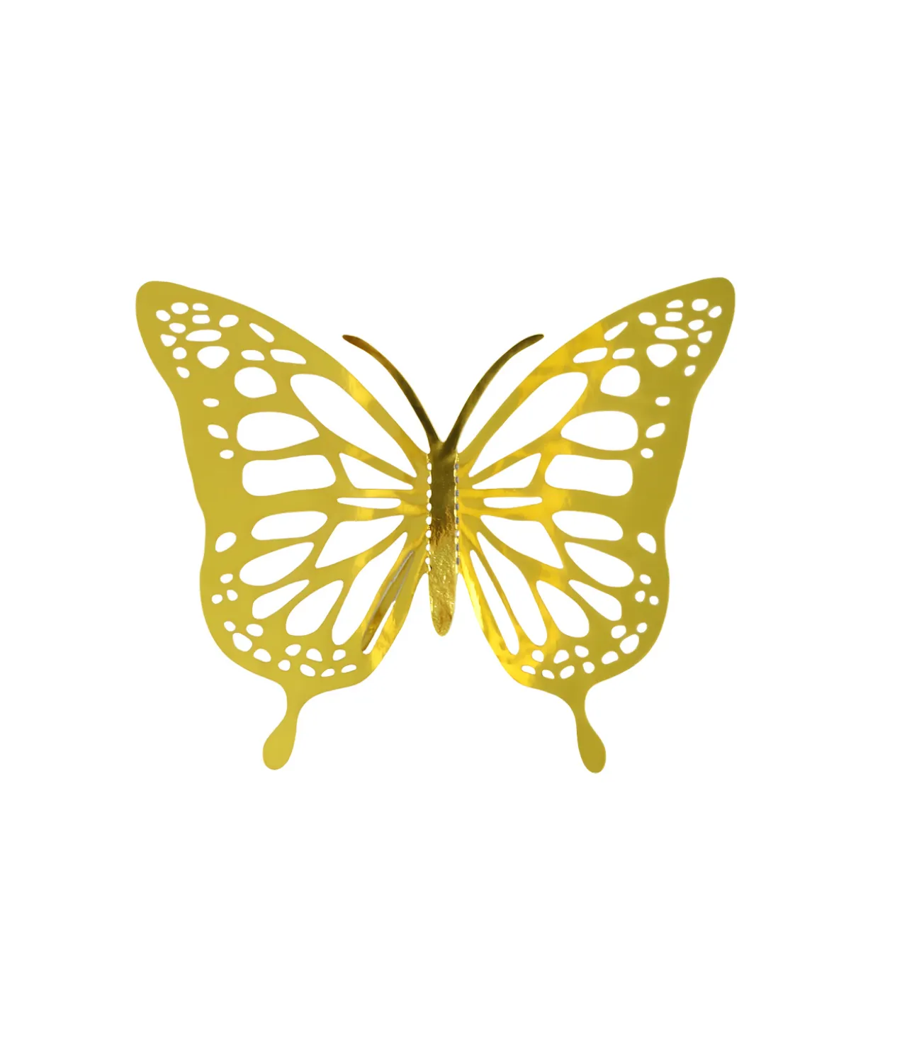 Gold 3D Paper Butterfly with Glue 12pc