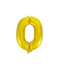 Gold Foil Number Balloon 0