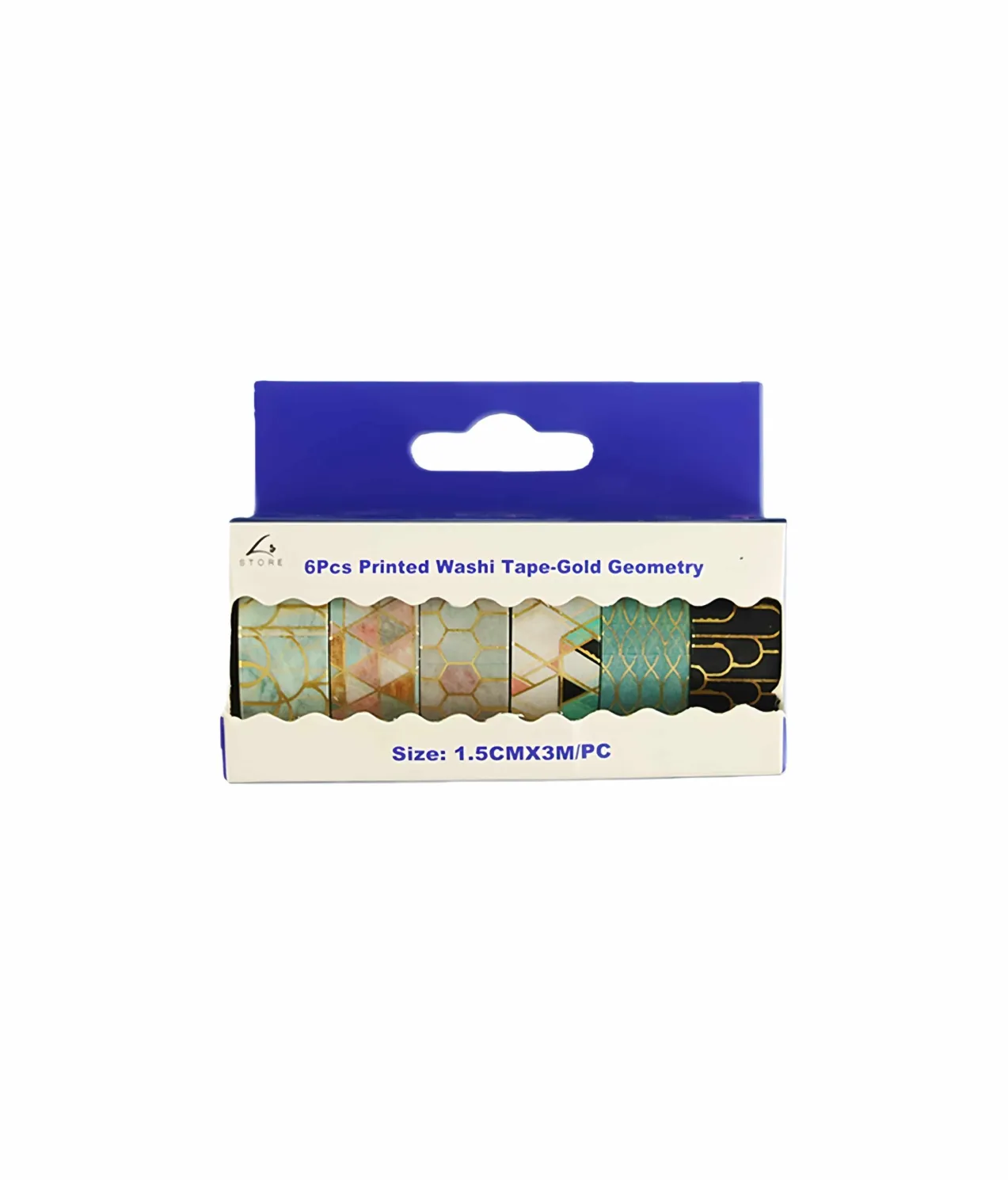 Gold Geometry Washi Tape 6pk