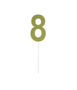 Gold Glitter Cake Topper Number 8