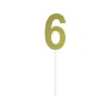 Gold Glitter Cake Topper Number 6
