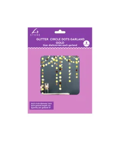 Gold Glitter Circle Garland 3pk