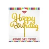 Gold Glitter Happy Birthday Acrylic