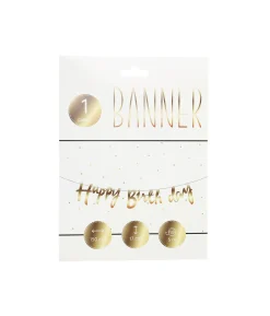 Gold Happy Birthday Banner