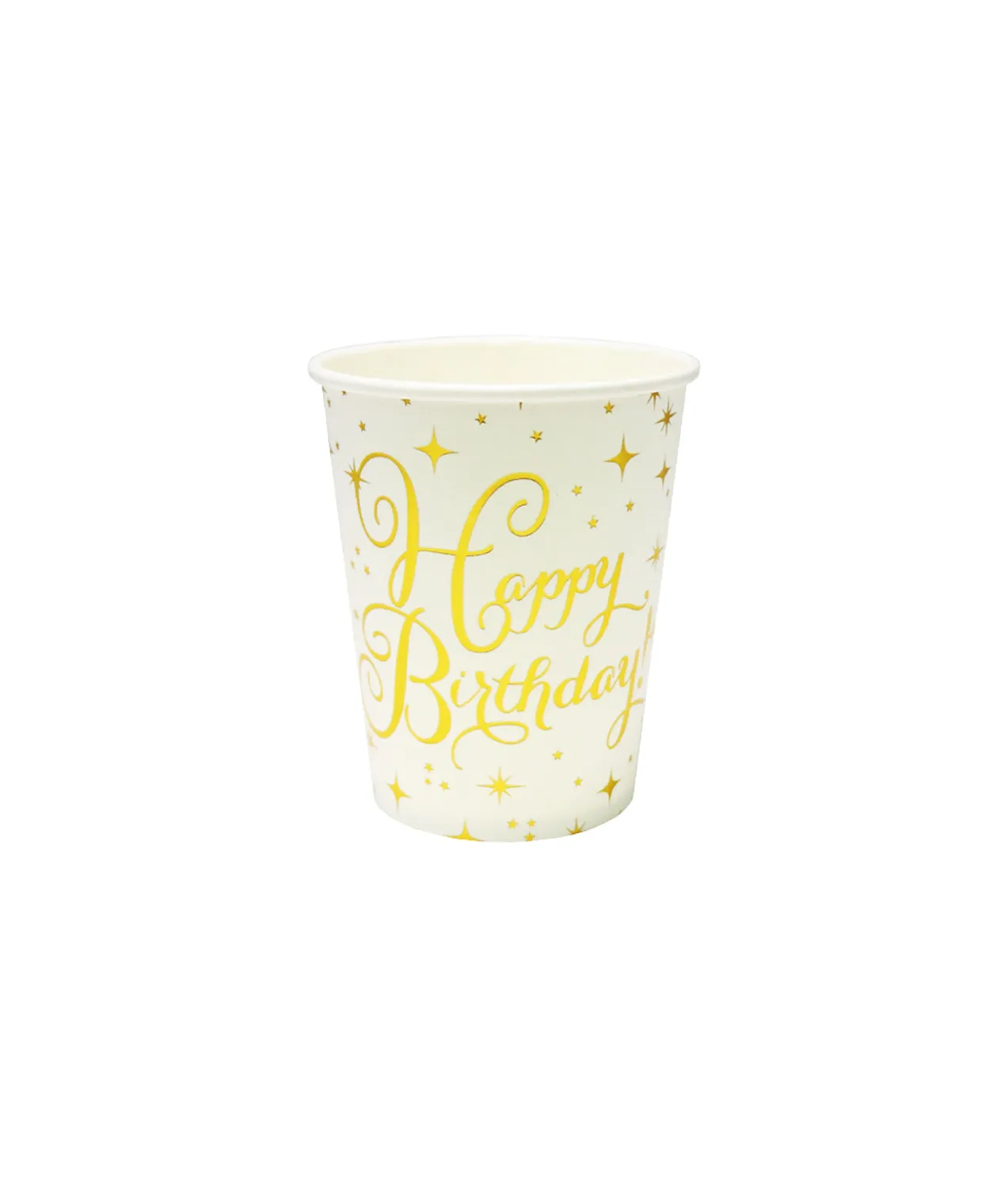Gold Happy Birthday Paper Cups 20x9oz