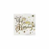 Gold Happy Birthday Paper Napkins Small 20pc