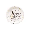 Gold Happy Birthday Paper Plates 12x9in