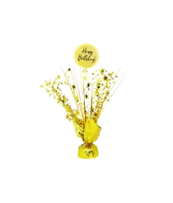 Gold Happy Birthday Table Centerpiece