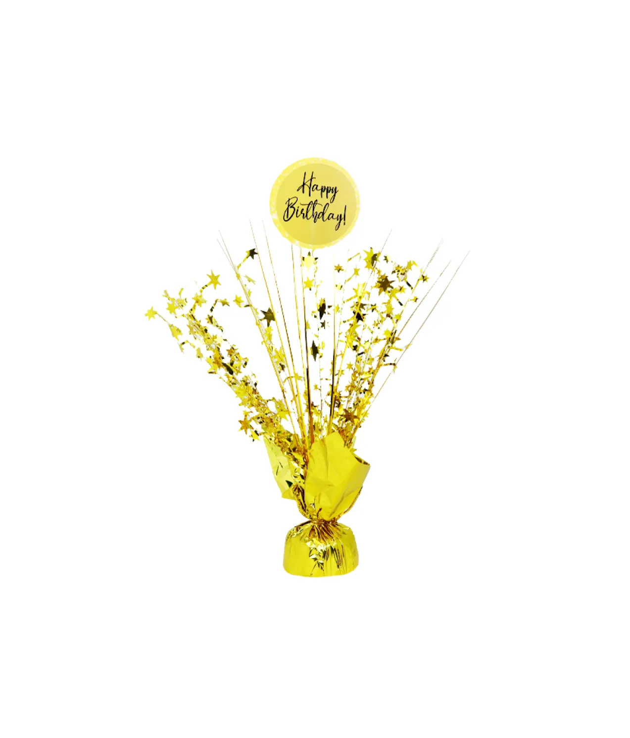Gold Happy Birthday Table Centerpiece