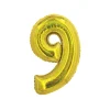 Gold Holographic Foil Number Balloon 9