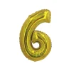 Gold Holographic Foil Number Balloon 6