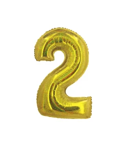 Gold Holographic Foil Number Balloon 2