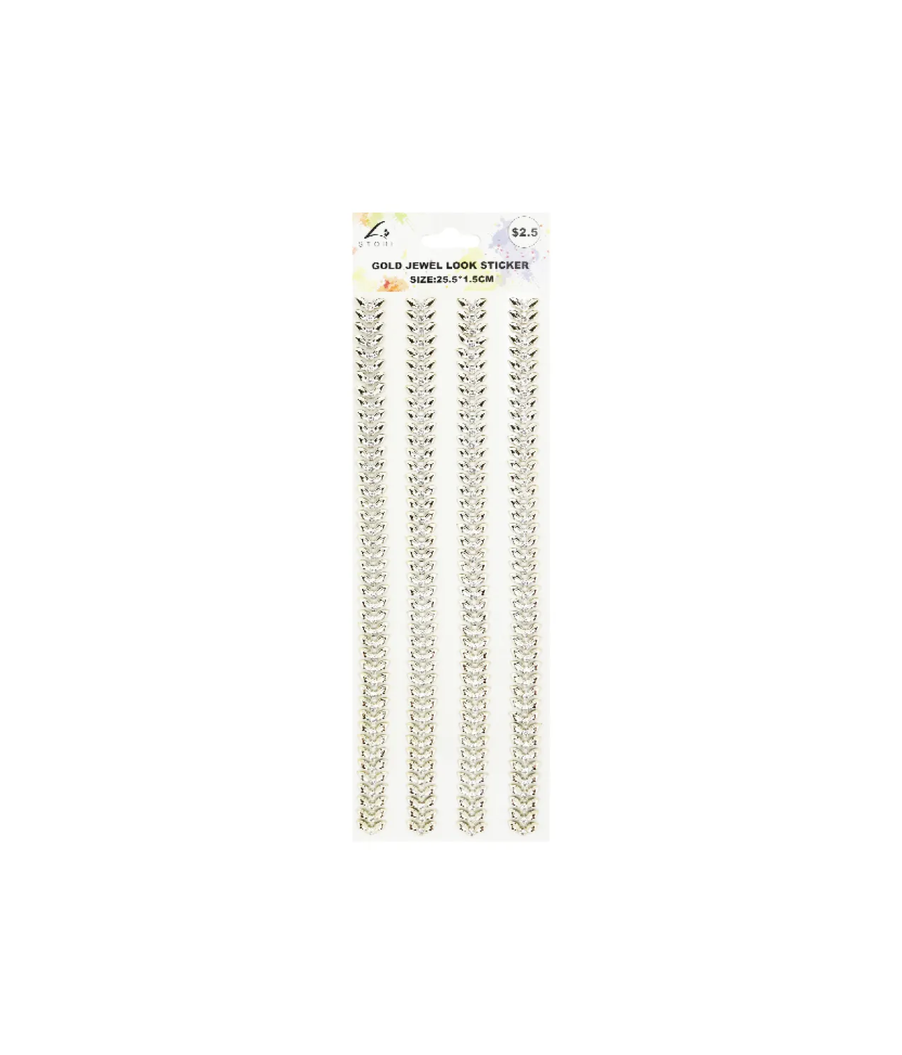 Gold Jewel Look Sticker 4pc