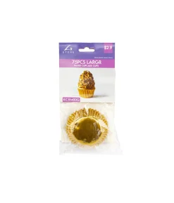 Gold Large Paper Cupcake Cups 75pcs