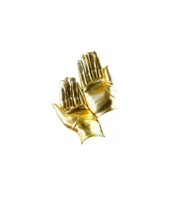 Gold Metallic Short Gloves