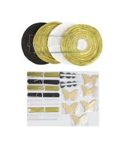 Gold Paper Lantern Set 19pc