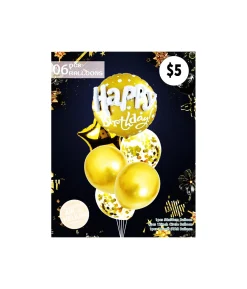 Gold Party Balloon Set 6pc