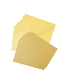Gold Pearlised Cards & Envelopes Set 12pc