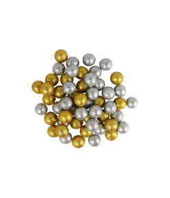 Gold & Silver Glitter Styrofoam Balls 1.8cm 50pc