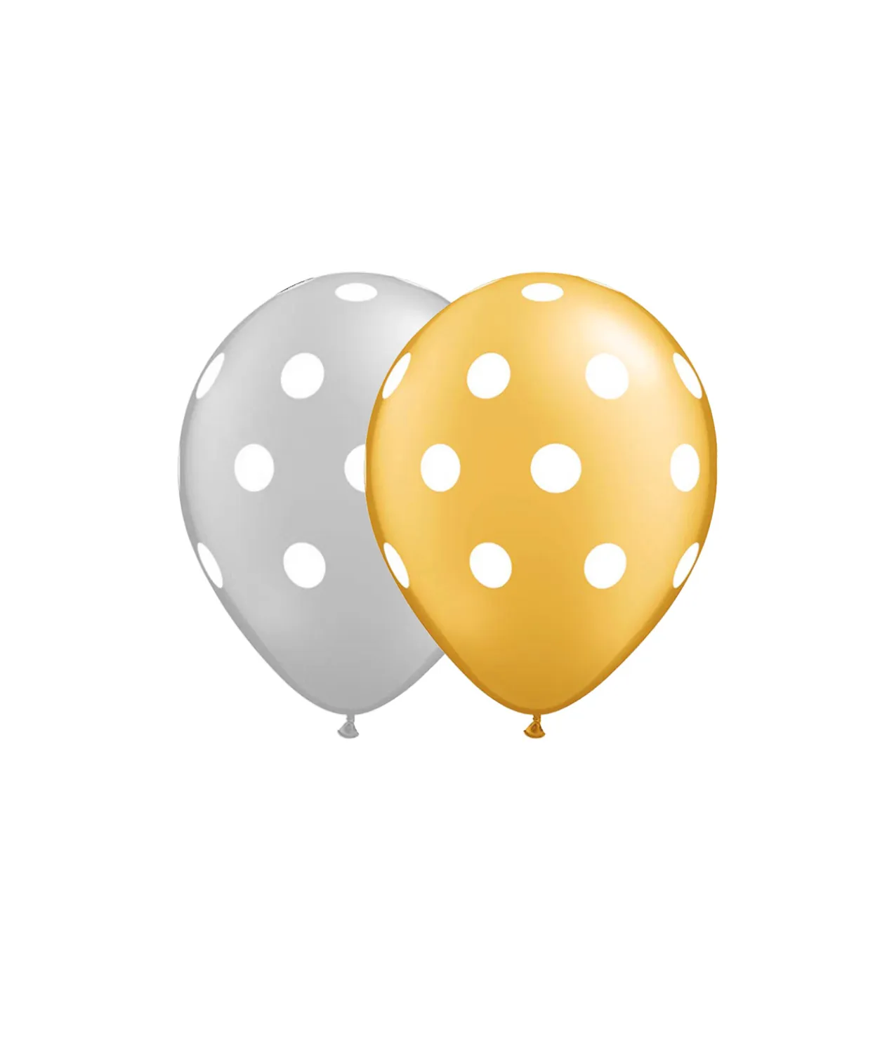 Gold & Silver Polka Dots Latex Balloons 12inch 20pk