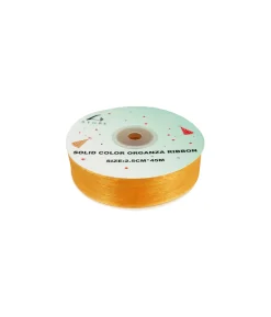 Gold Solid Colour Organza Ribbon 2.5cm