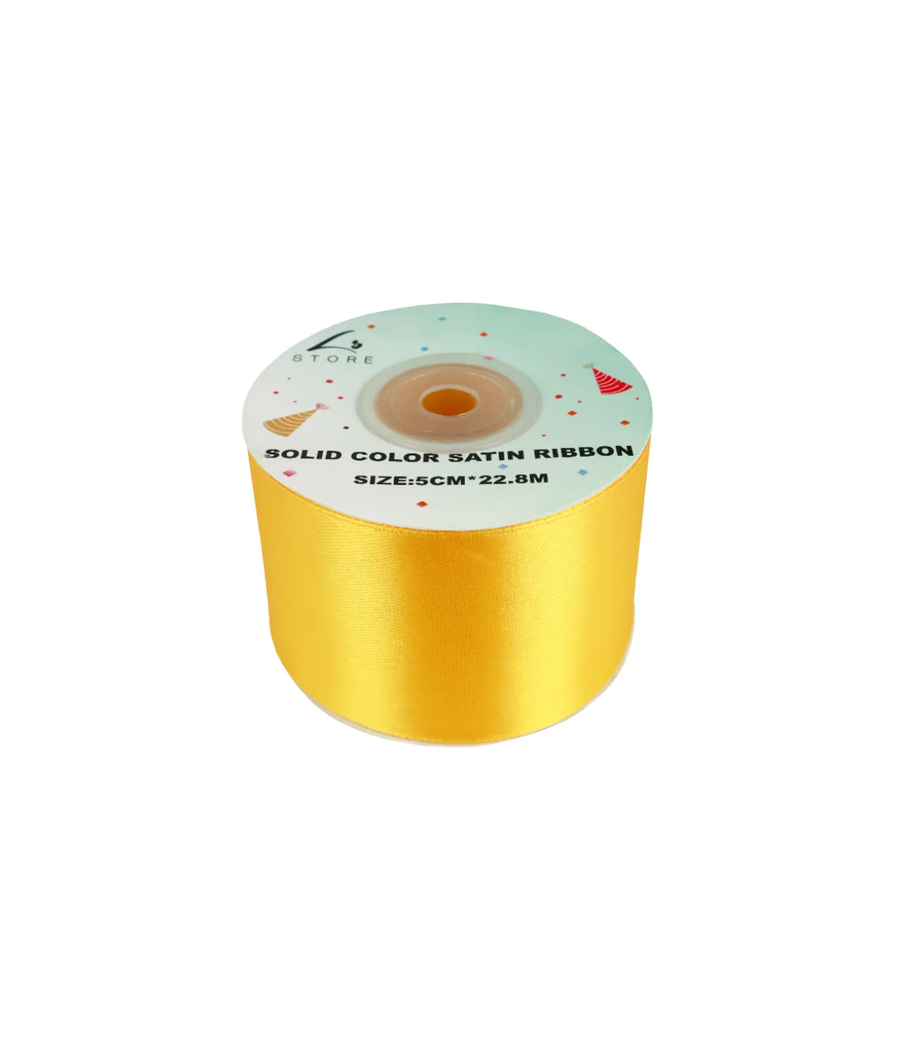 Gold Solid Colour Satin Ribbon 5cm