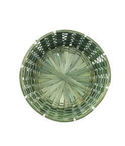Green Bamboo Round Basket 27x12cm