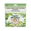 Green Jungle Animal Happy Birthday Backdrop 100x150cm