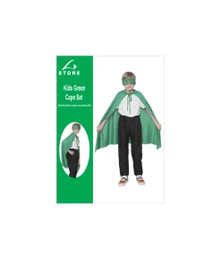Green Kids Cape & Mask Set